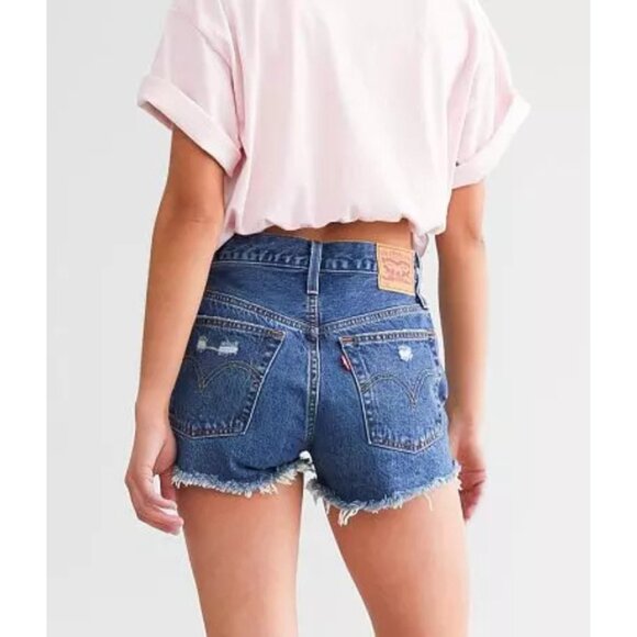 Levi's 501 Original Shorts Distressed Cutoffs - Picture 2 of 12
